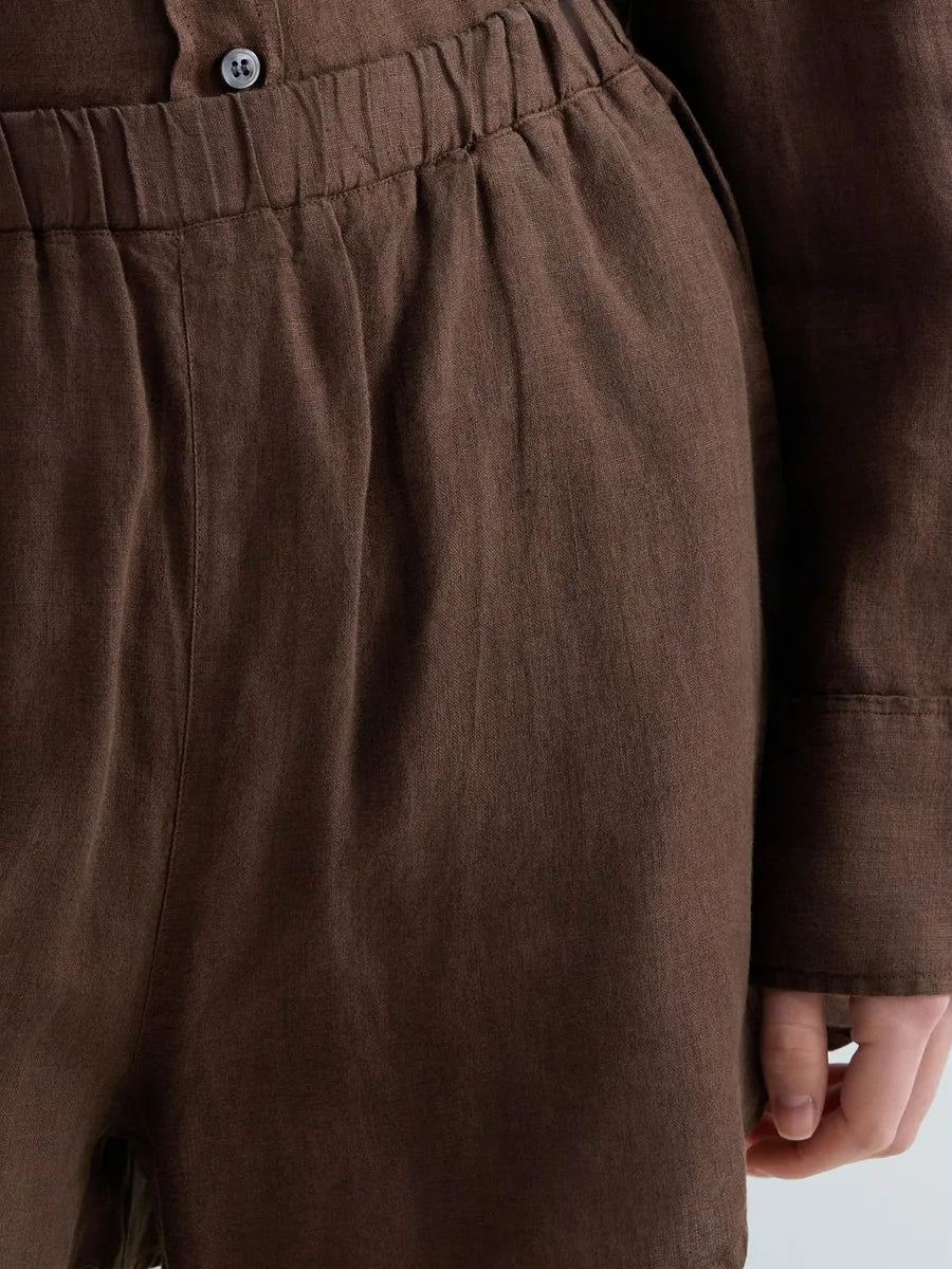 Shorts over in lino Replay cioccolato