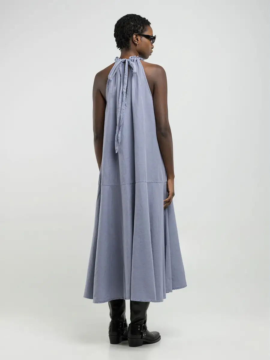 Vestito lino ampio lilla REPLAY