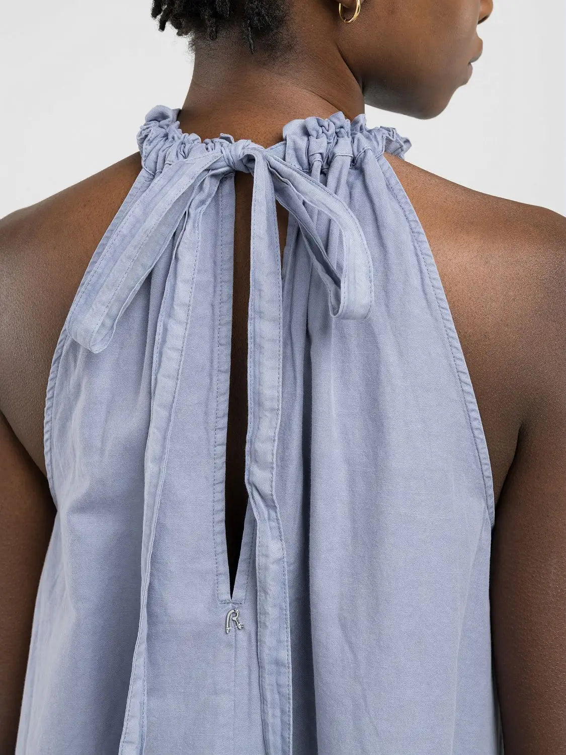 Vestito lino ampio lilla REPLAY