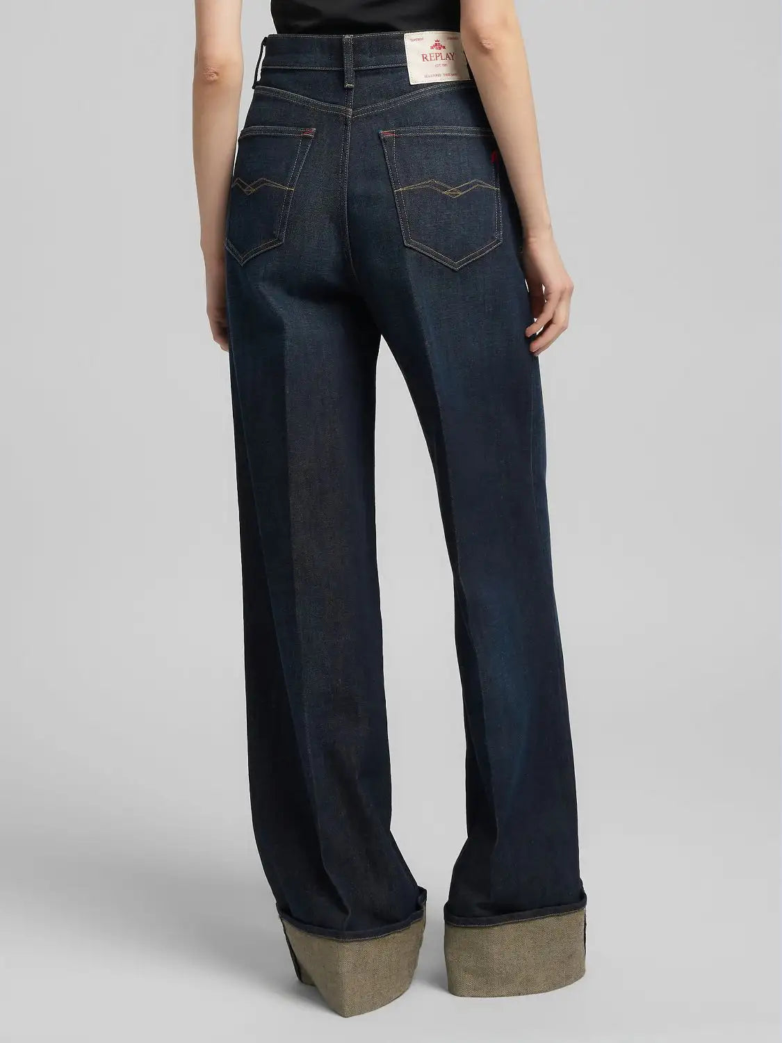 Jeans Replay wide leg dark blue