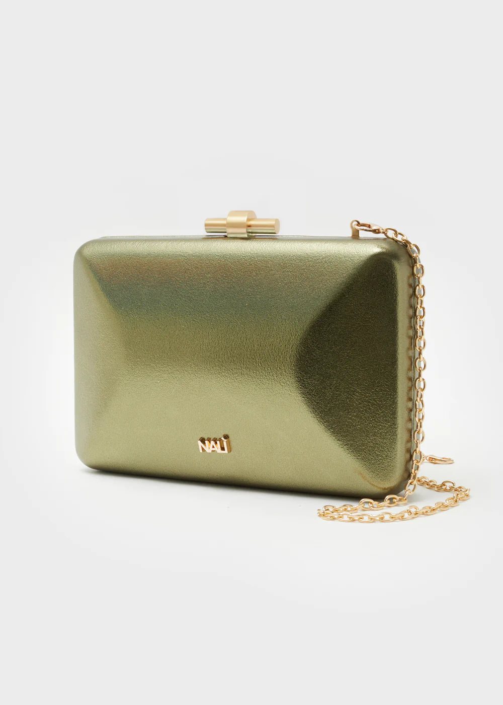 Clutch Nali metalizzata in verde