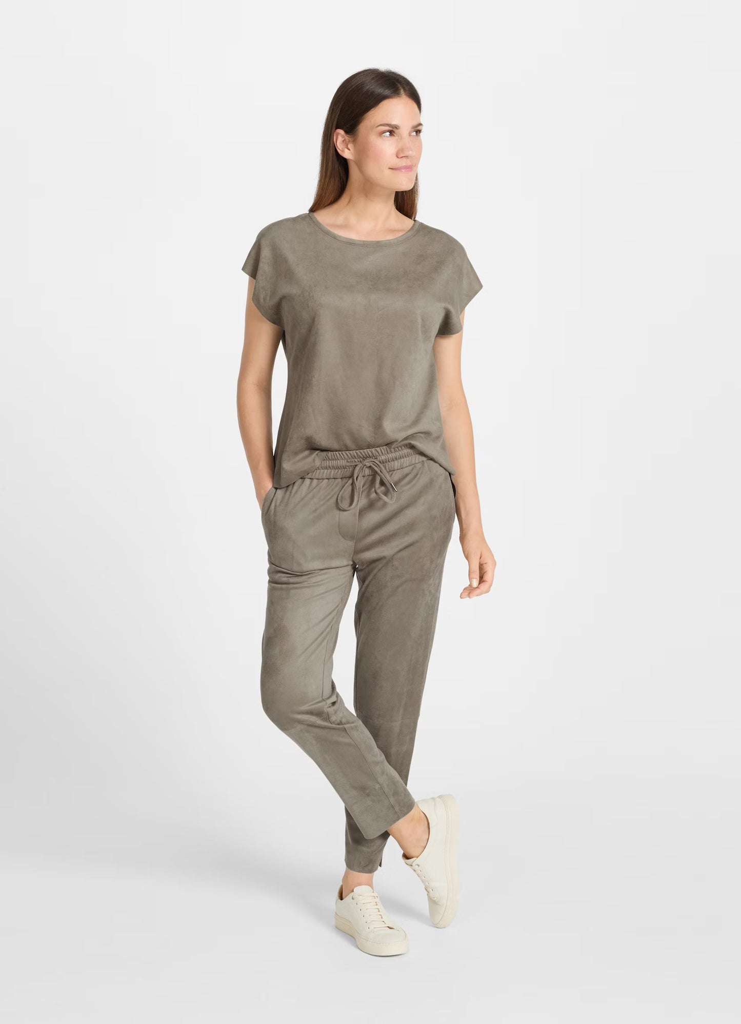 Pantaloni Juvia in tech veluto moonrock