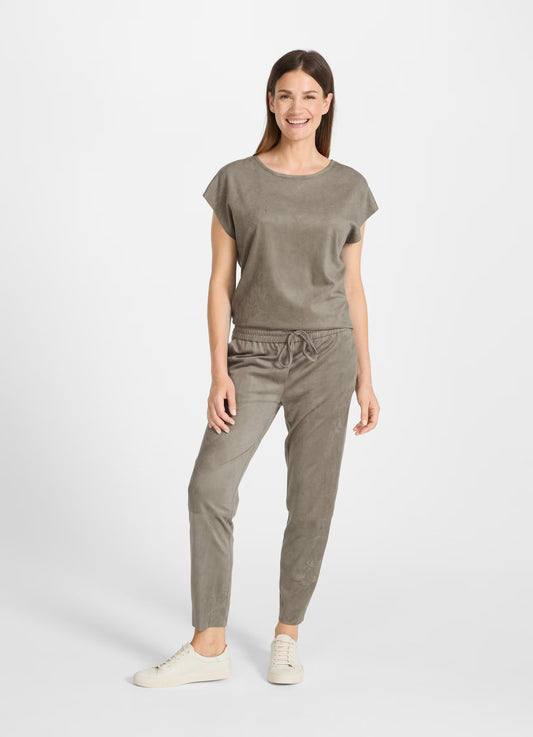 Pantaloni Juvia in tech veluto moonrock