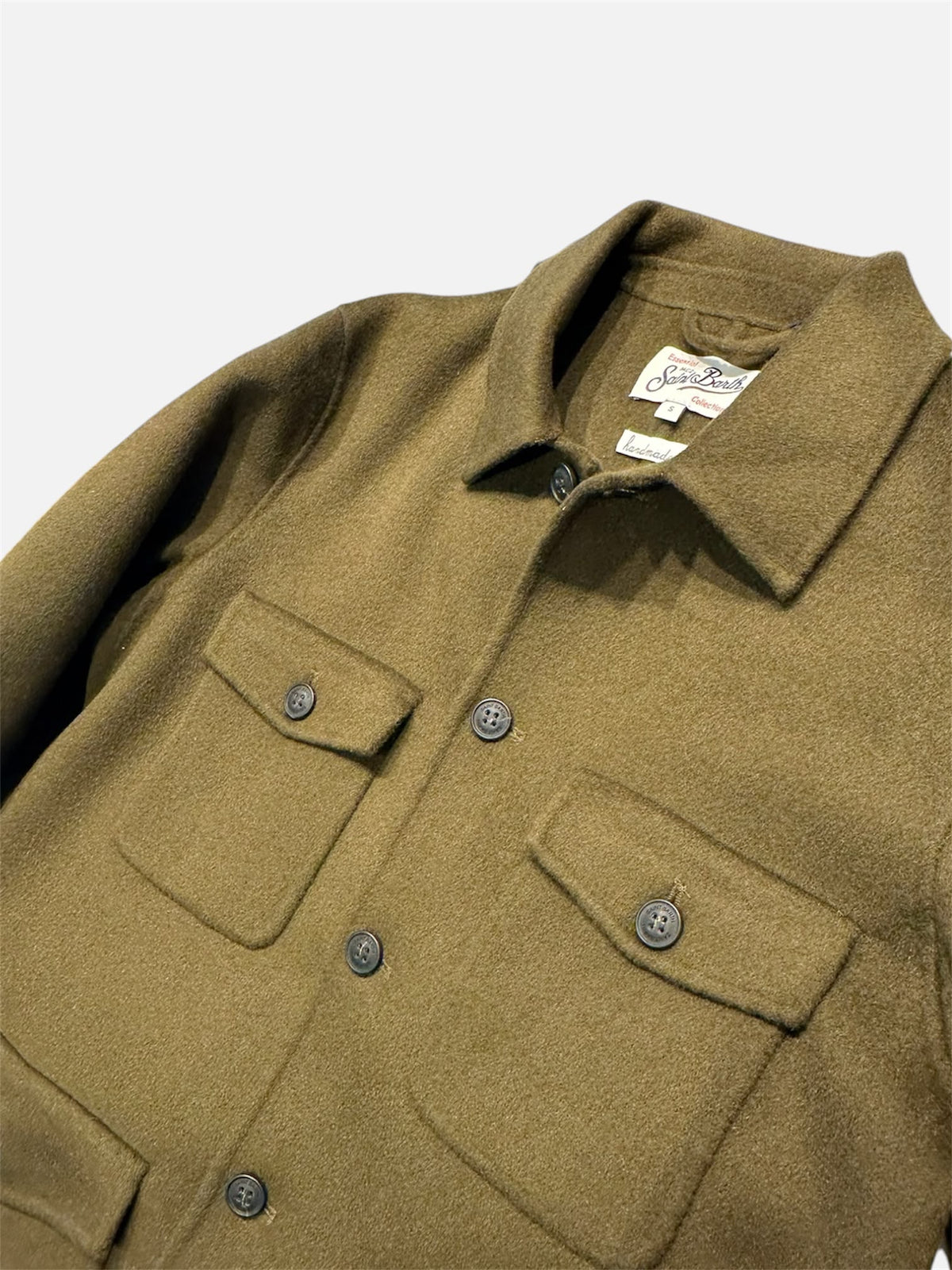 Giacca in lana verde militare Saint Barth