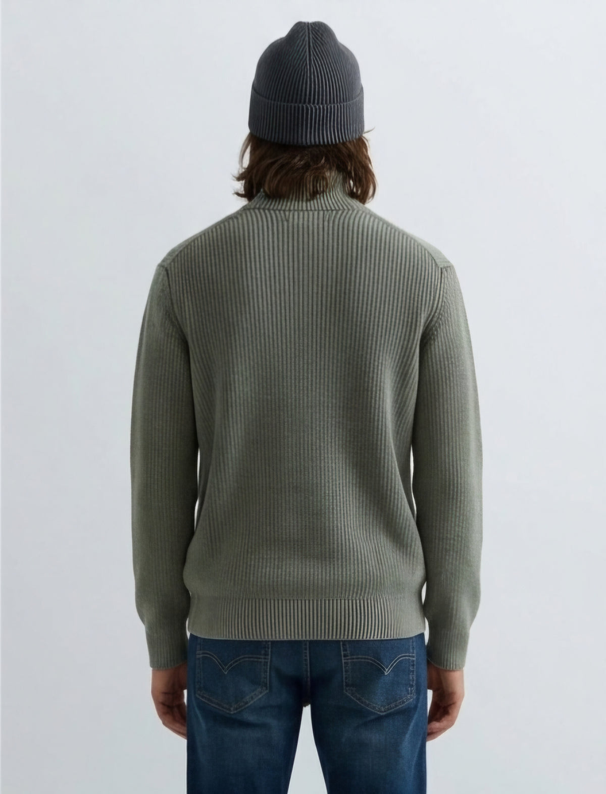 Maglione full zip verde Replay