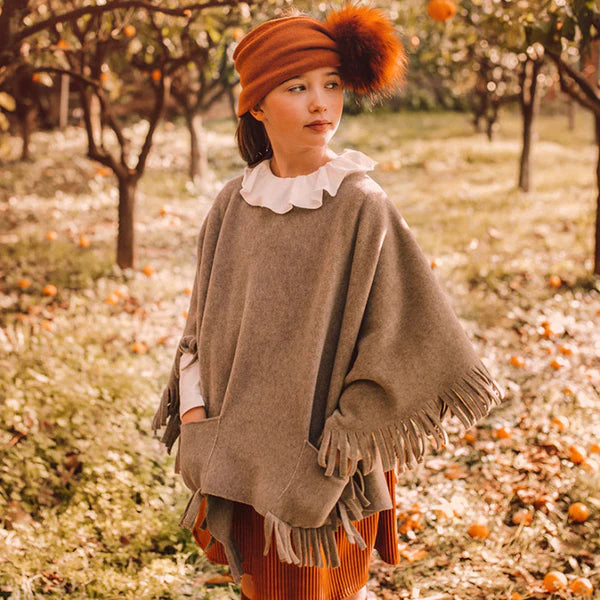 PONCHO PILE TAUPE