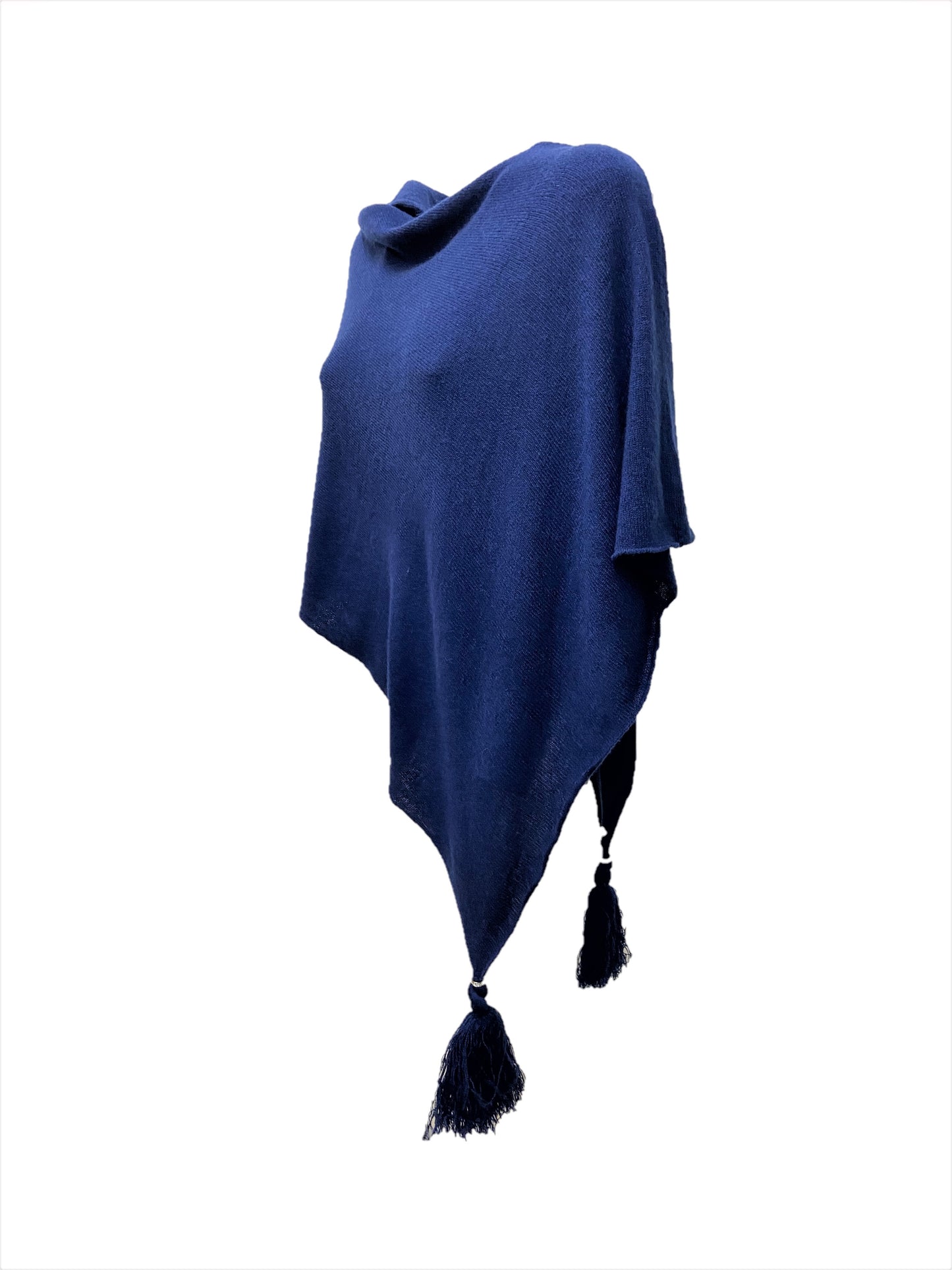 Poncho LDYBG 100% cashmere blu