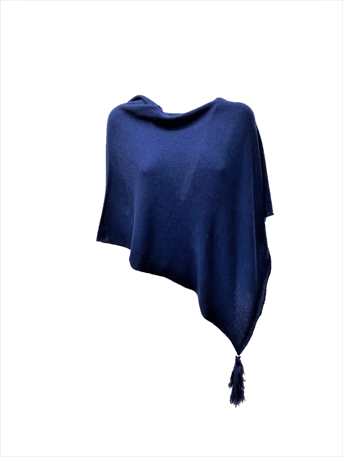 Poncho LDYBG 100% cashmere blu