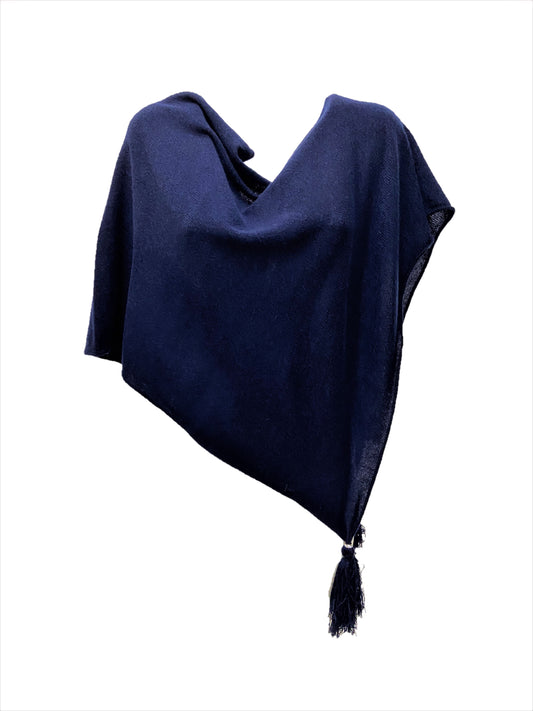 Poncho LDYBG 100% cashmere blu notte