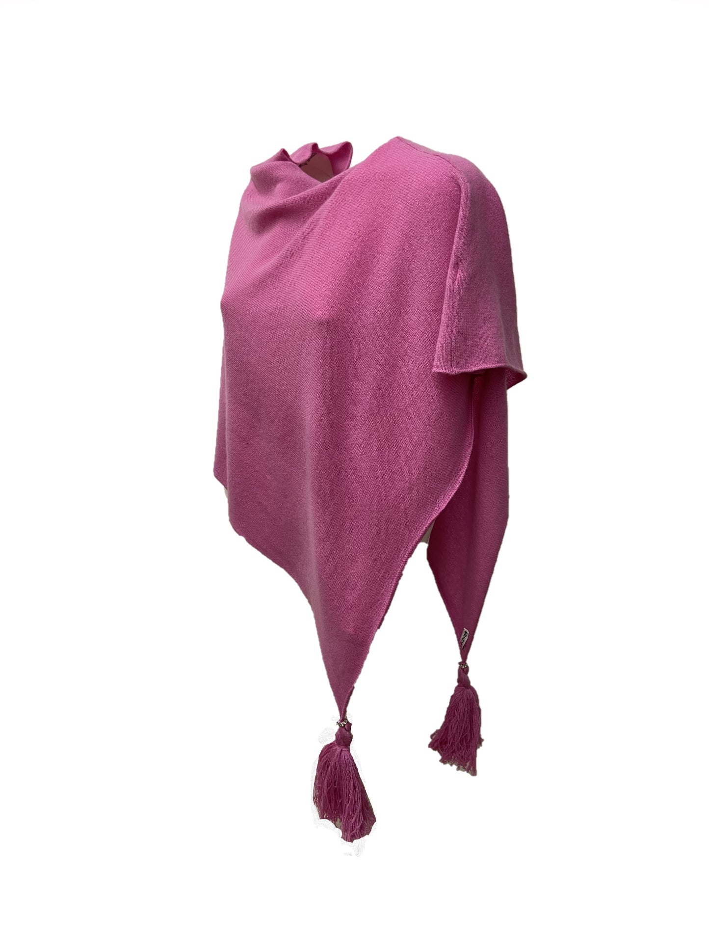 Poncho LDYBG 100% cashmere rosa ciclamino