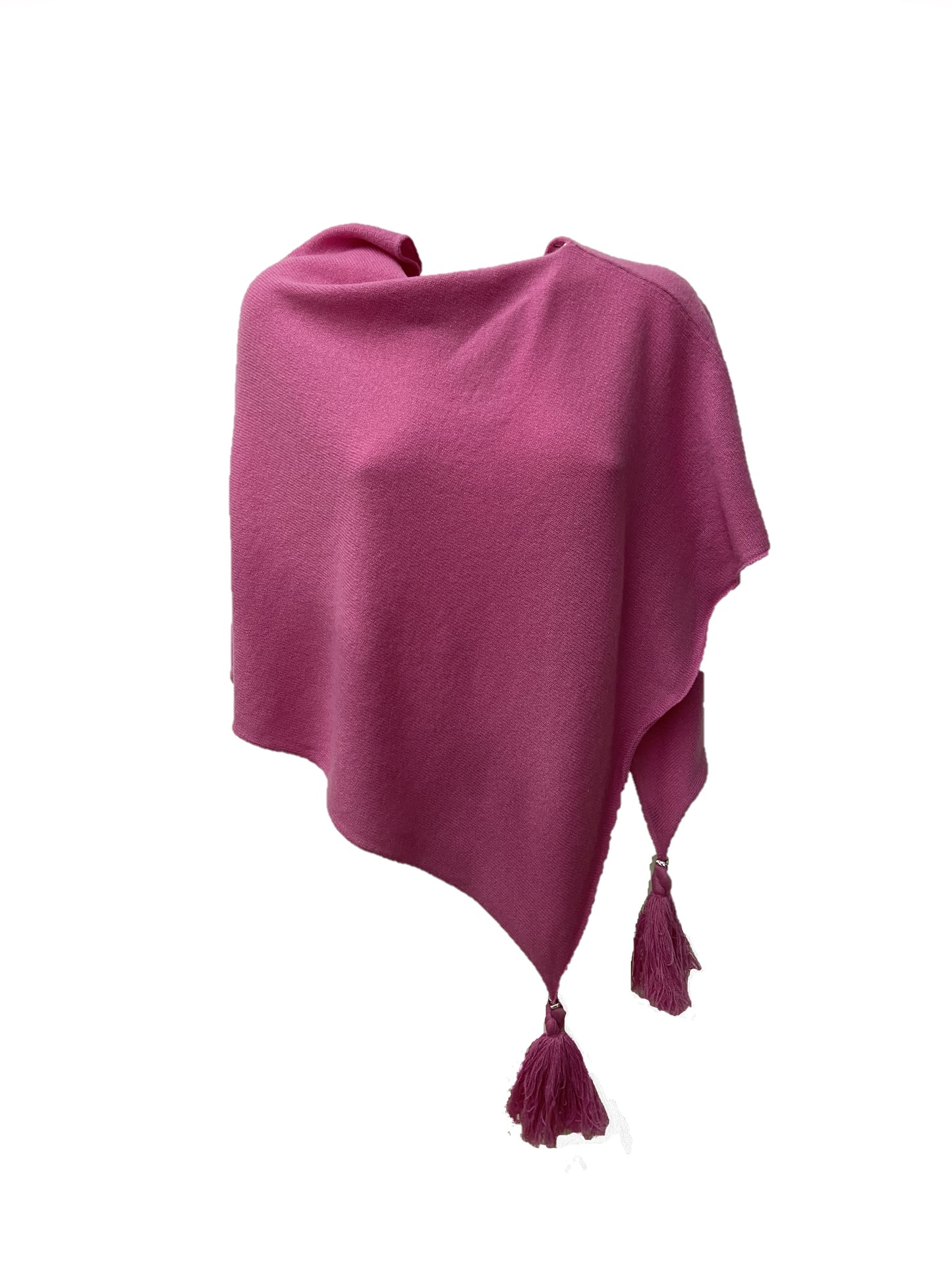 Poncho LDYBG 100% cashmere rosa ciclamino