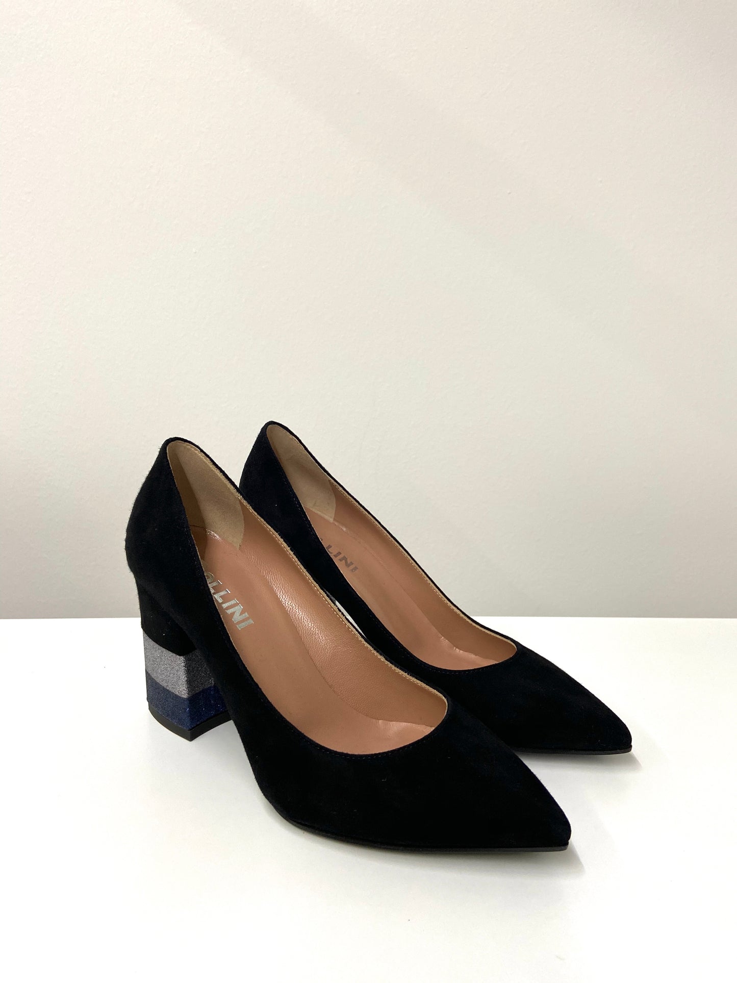 Decolletè tacco glitter