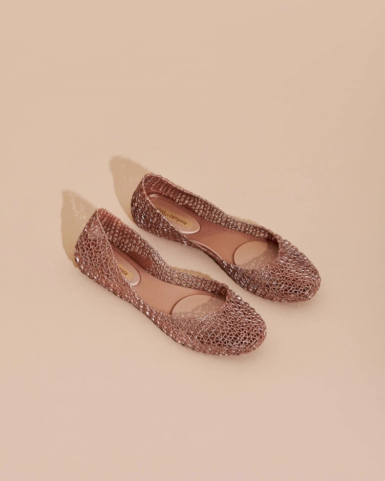 MINI MELISSA CAMPANA PAPEL BALLERINA PROFUMATA GLITTER PINK