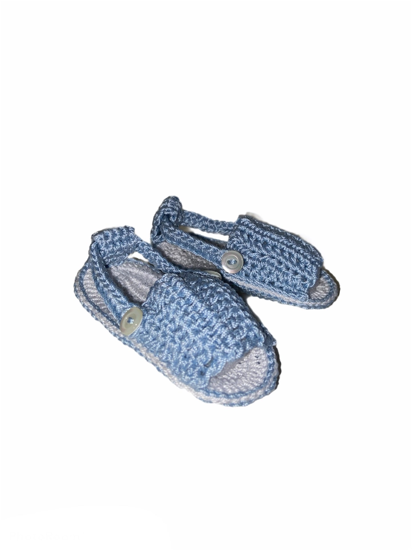 SANDALO AZZURRO NEONATO UNCINETTO