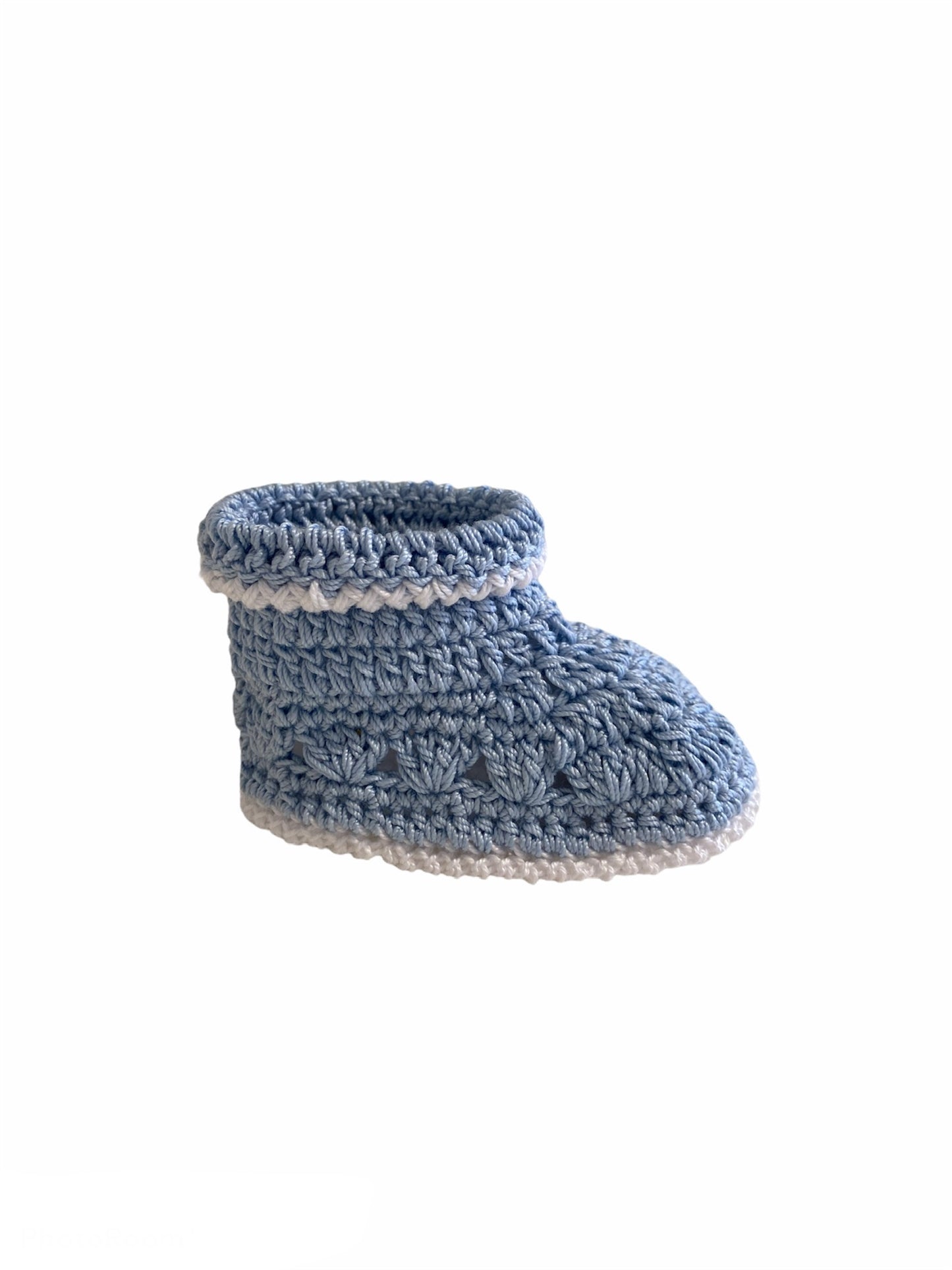 SCARPONCINO AZZURRA NEONATO UNCINETTO