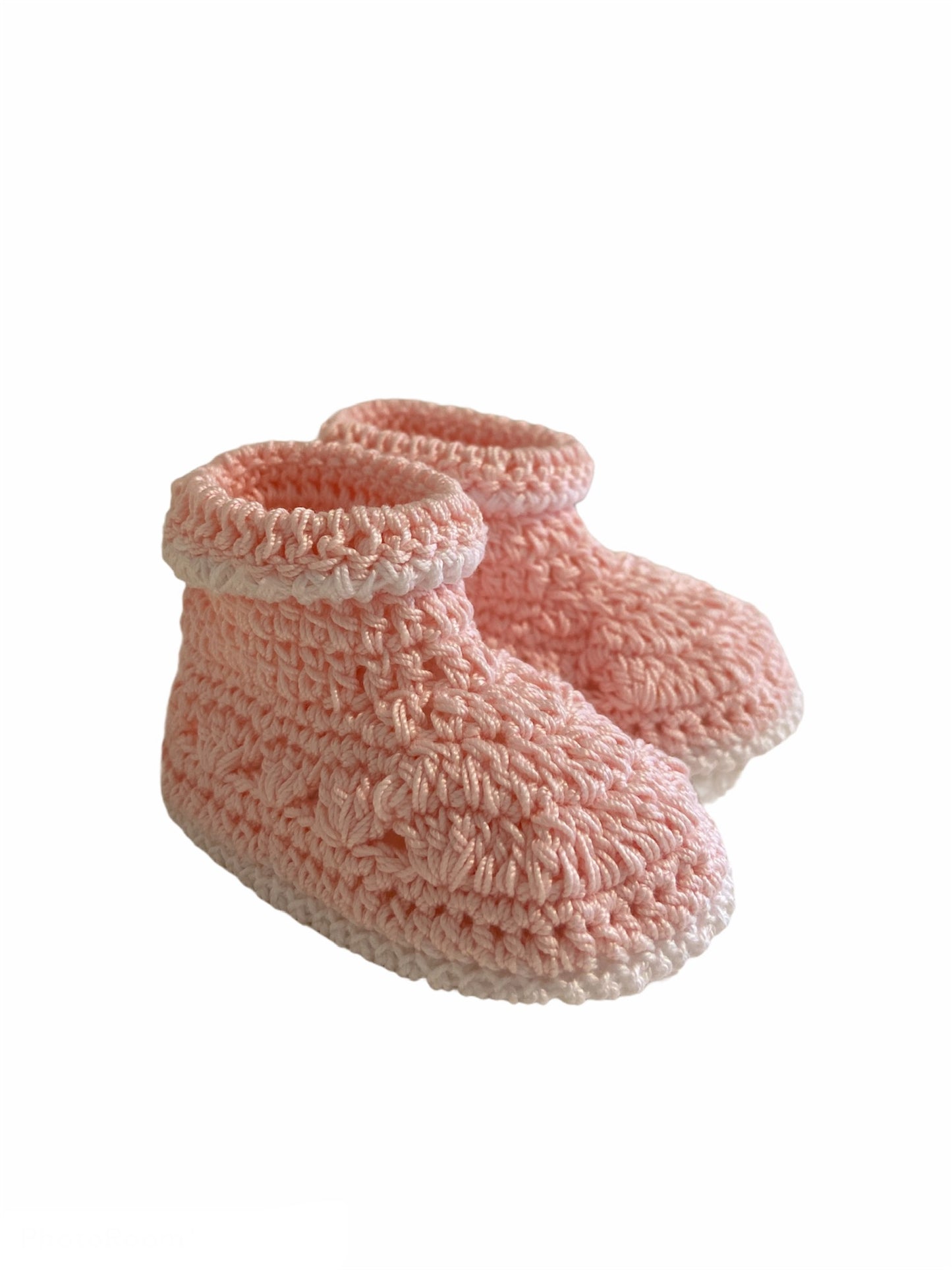 SCARPONCINO ROSA NEONATO UNCINETTO