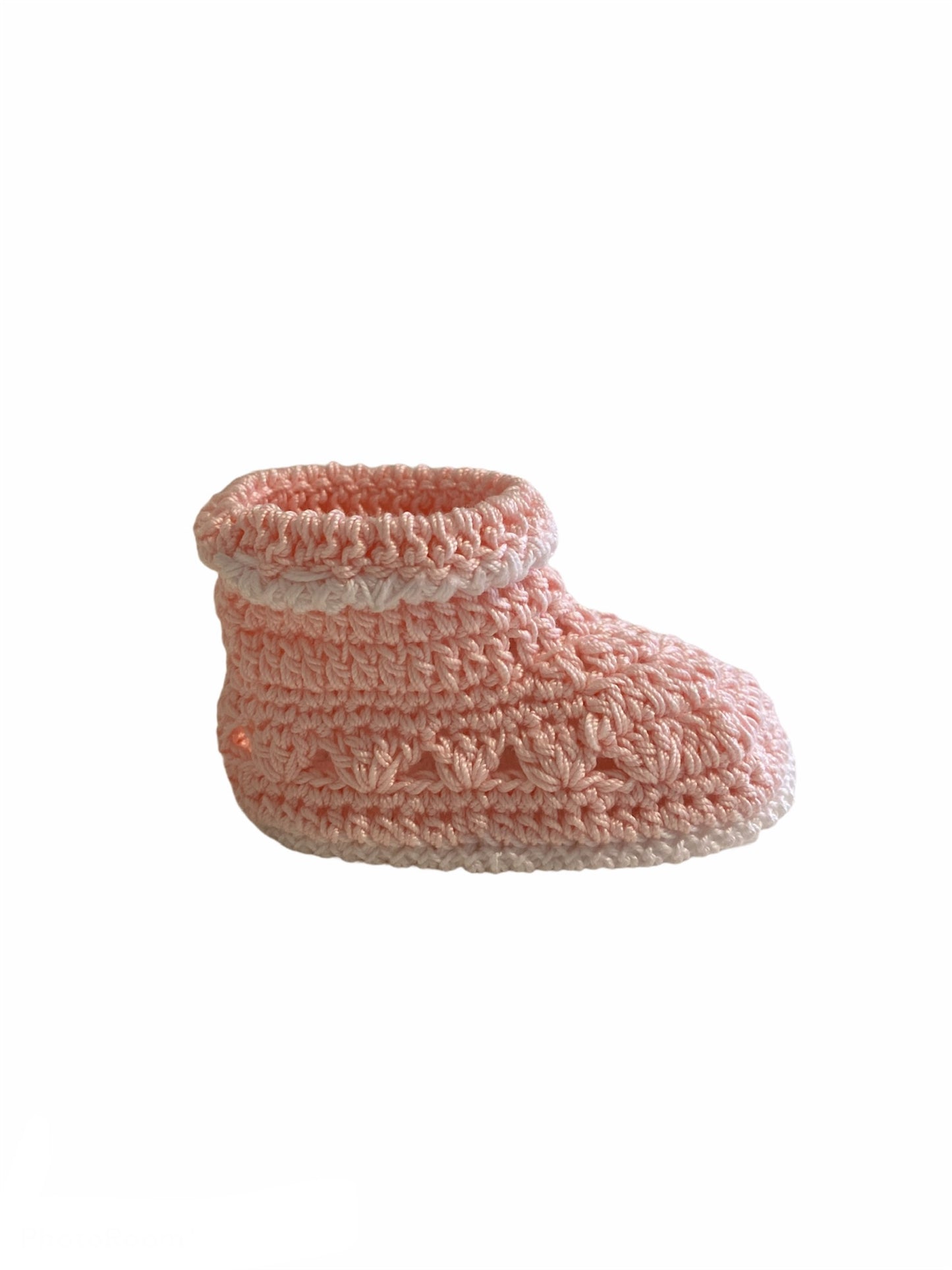SCARPONCINO ROSA NEONATO UNCINETTO