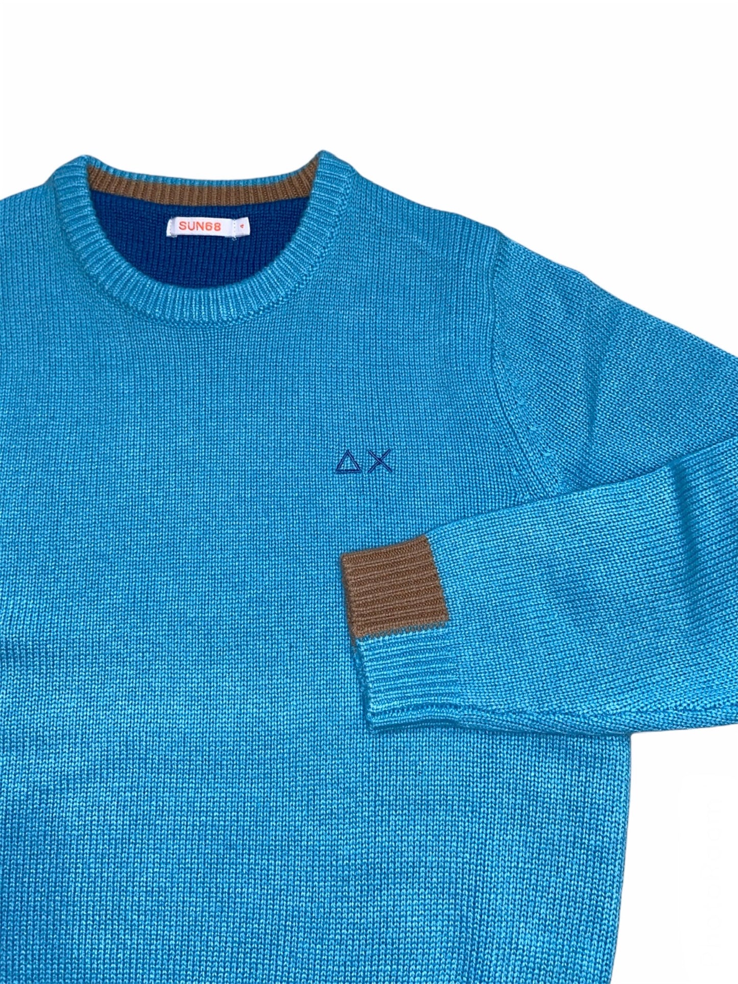 MAGLIONE GIROCOLLO TURCHESE