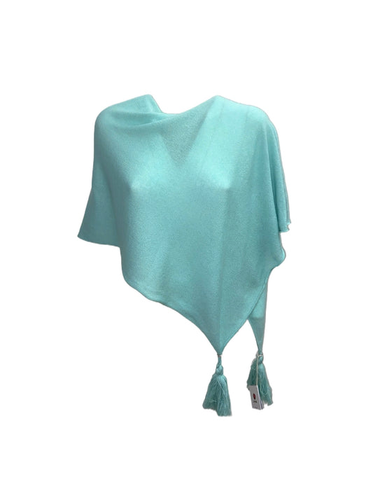 Poncho LDYBG 100% cashmere acquamarina