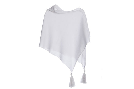 Poncho LDYBG 100% cashmere in bianco