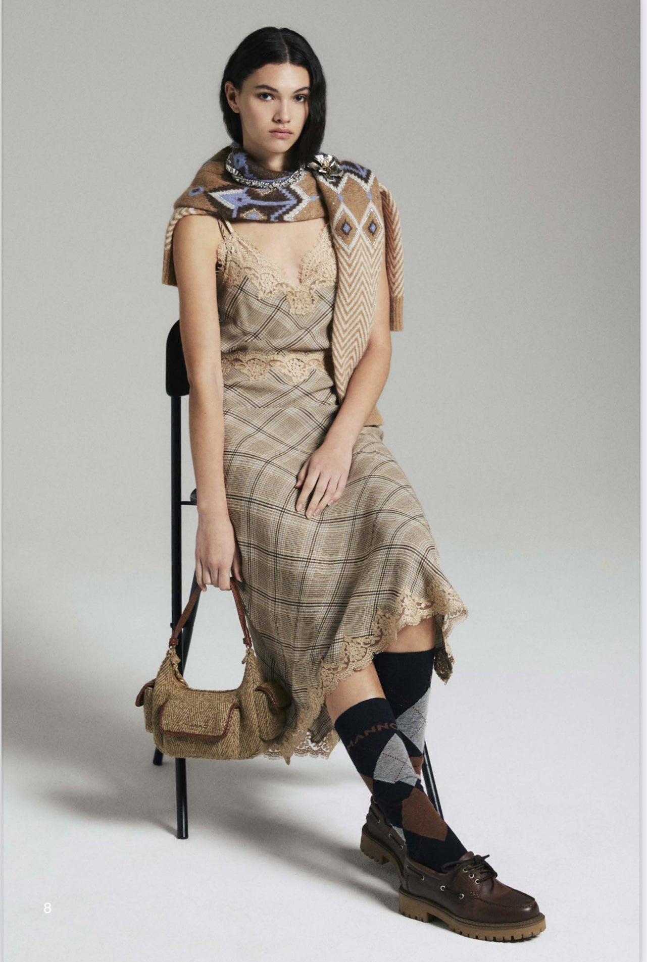 Slip dress galles e pizzo champagne Ermanno