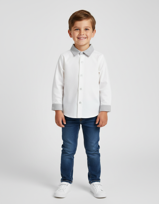 Camicia J.O Milano panna/grigio