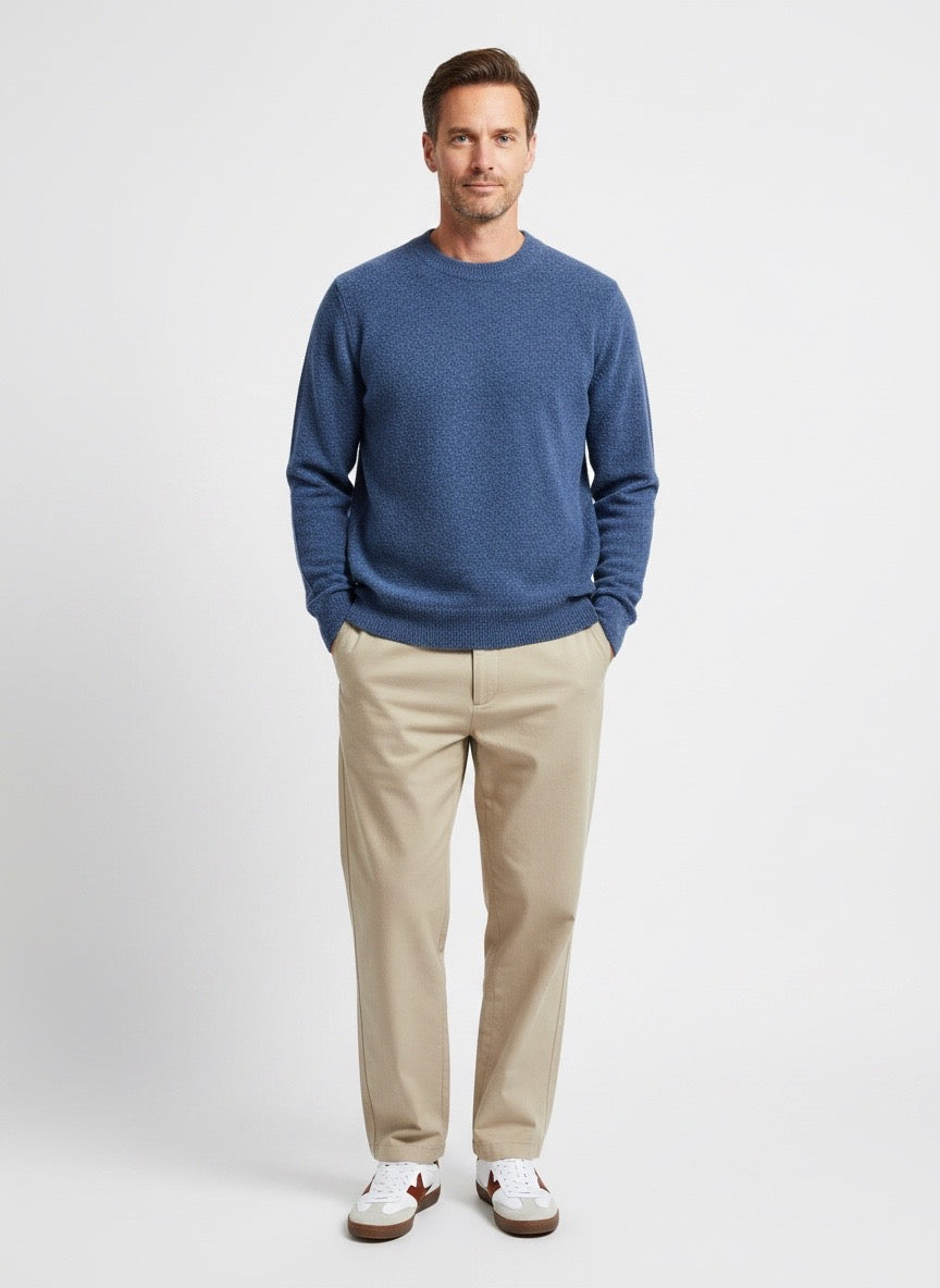 Maglia girocollo denim bouclé lana Ammond