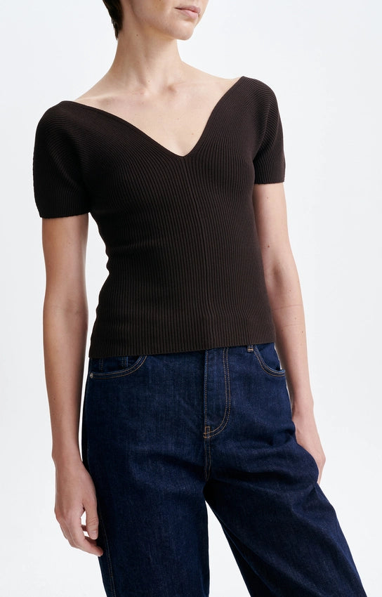 Top scollo a cuore Vanessa Bruno marrone