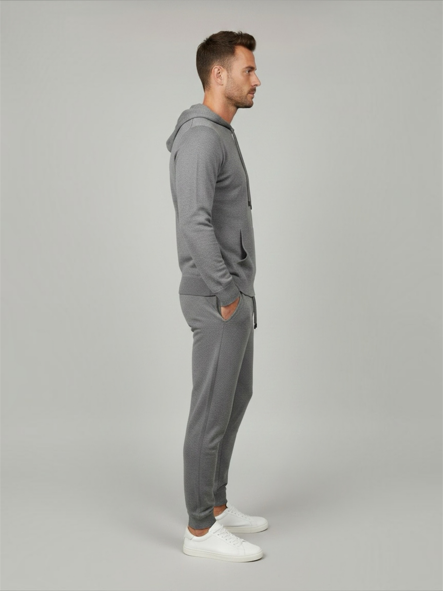 Maglione con cappuccio in lana grigio Saint Barth