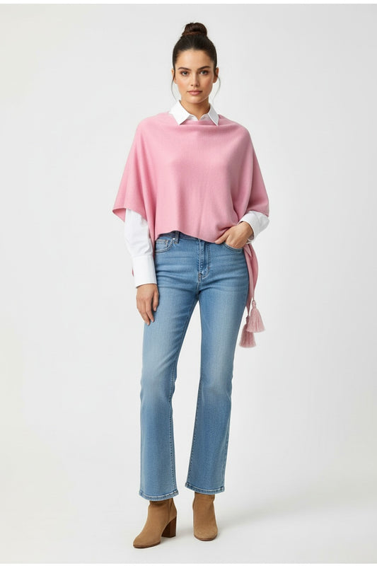Poncho LDYBG 100% cashmere Rosa Mentos