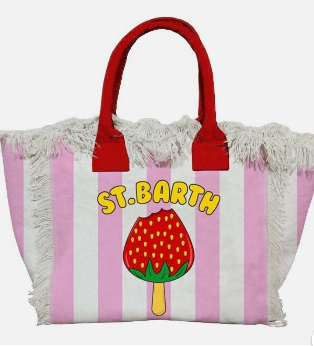 Borsa colette righe fragola Saint Barth