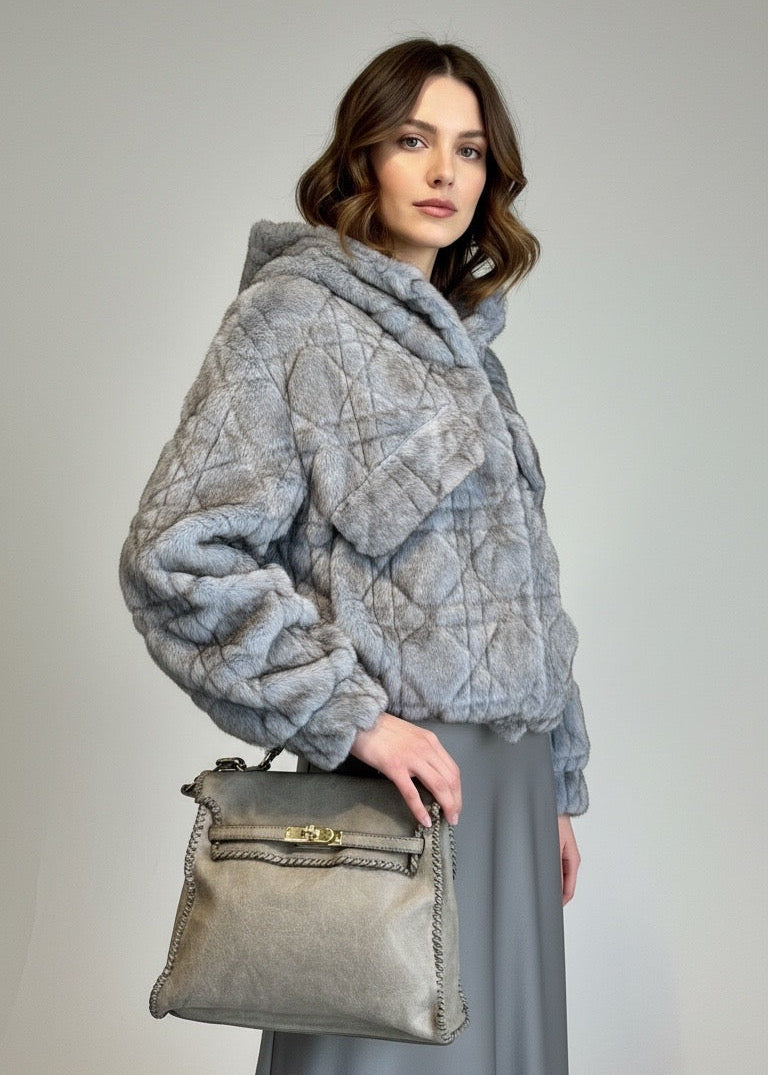 Eco pelliccia color denim Pho