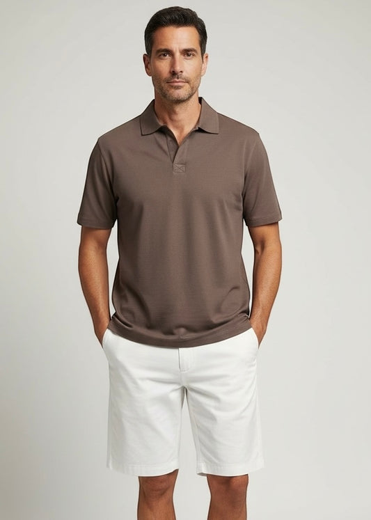 Polo Key jersey marrone