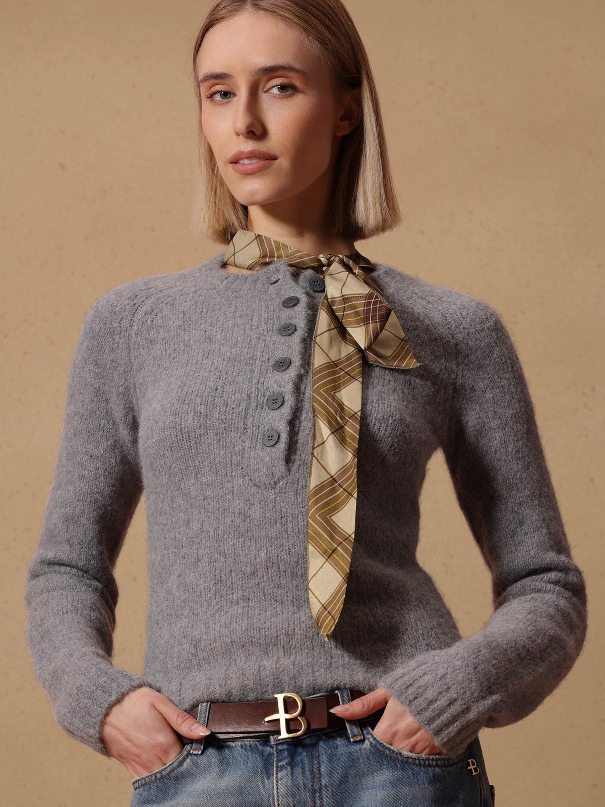 Maglia grigia abbottonata Ballantyne