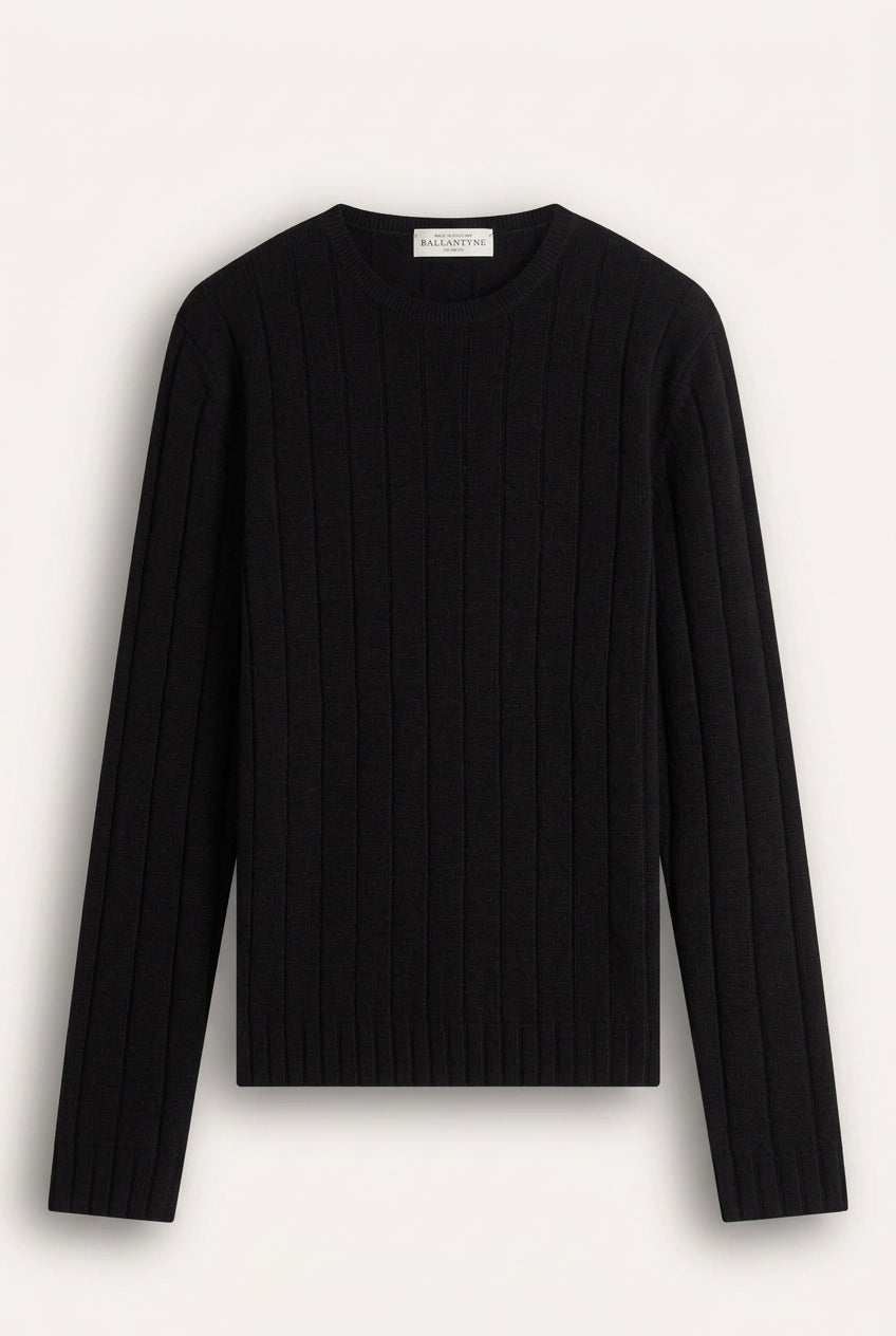 Pull girocollo nero sottile Ballantyne