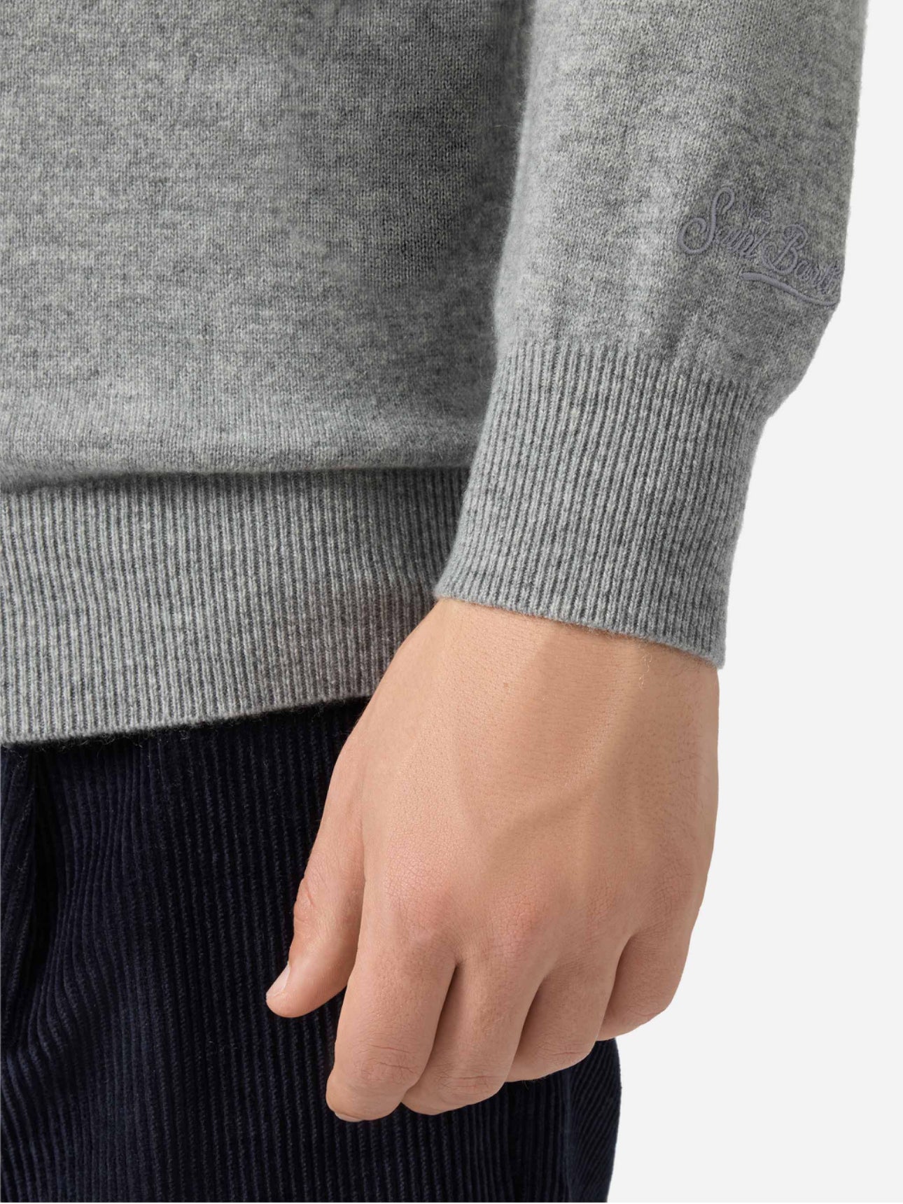 Maglione girocollo grigio Saint Barth