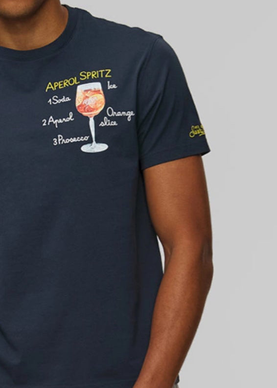 T-shirt Saint Barth Aperol Spritz blu