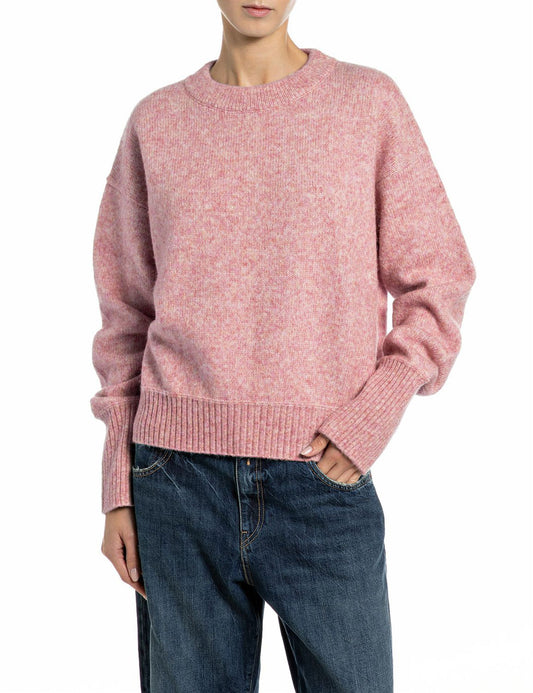 Maglia girocollo salmone melange Replay