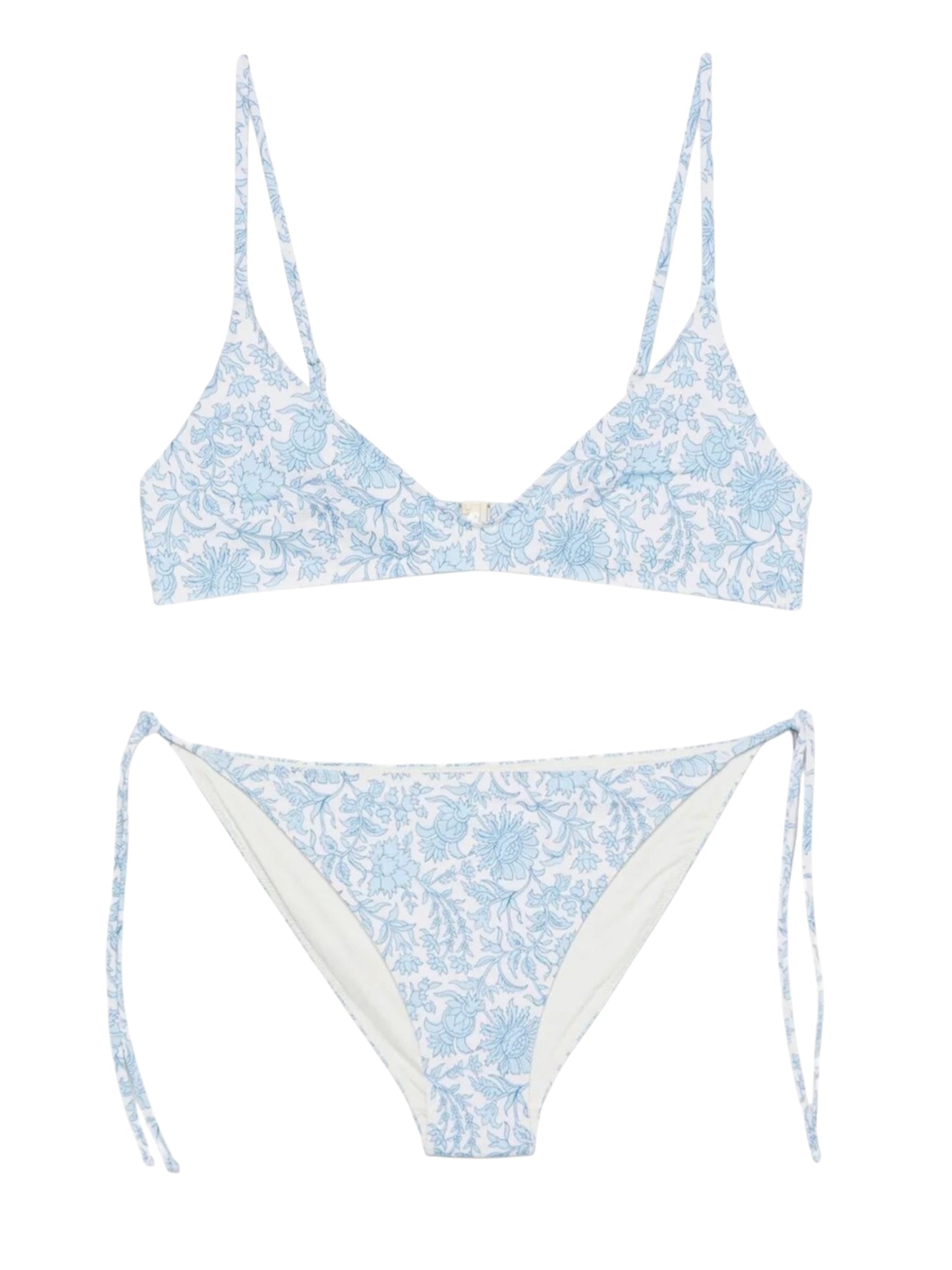 Bikini brassiere fiore azzurro batik Saint Barth