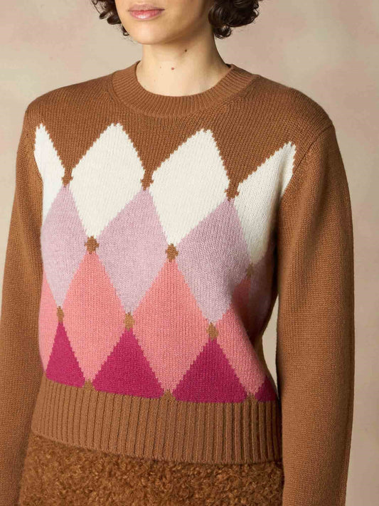Maglia in puro cashmere diamond