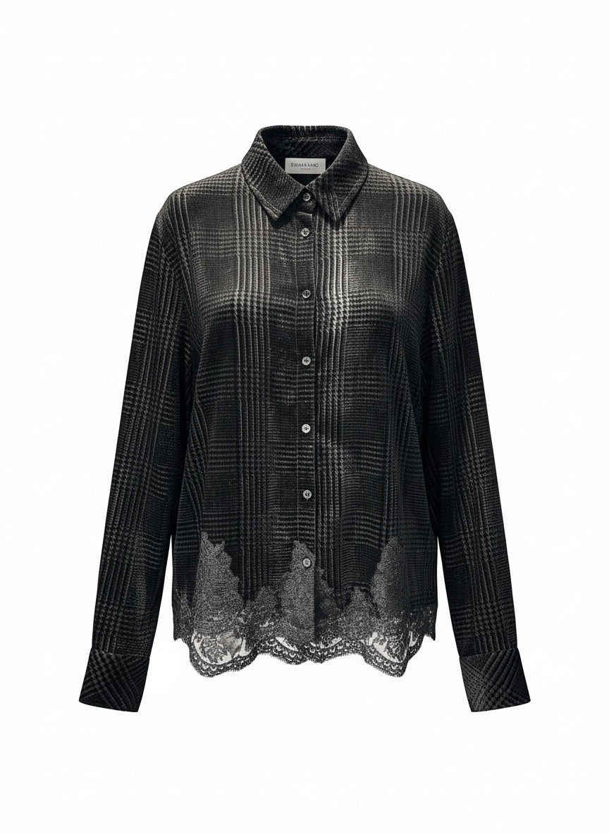 Camicia velluto e pizzo Ermanno Firenze