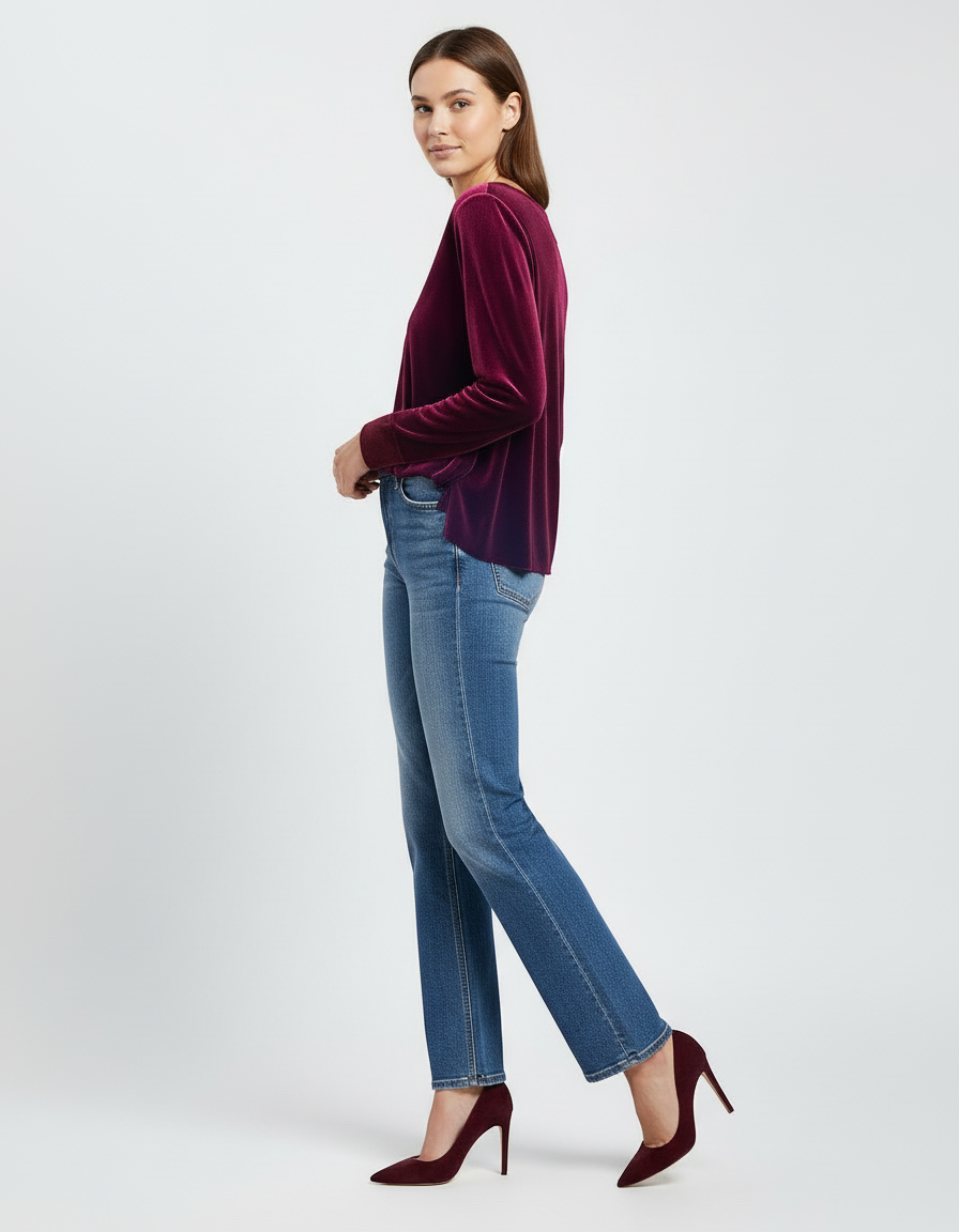 Blusa velvet amaranto