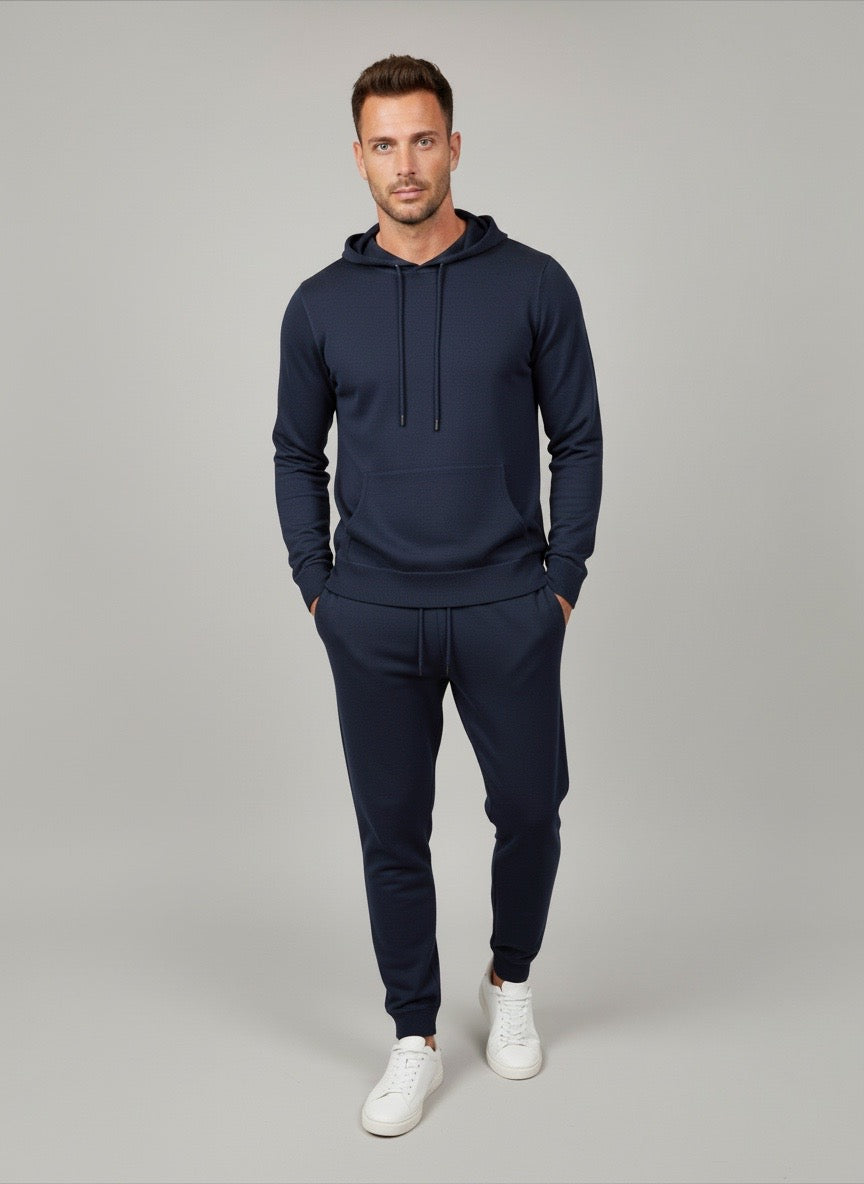 Maglione con cappuccio in lana blu Saint Barth