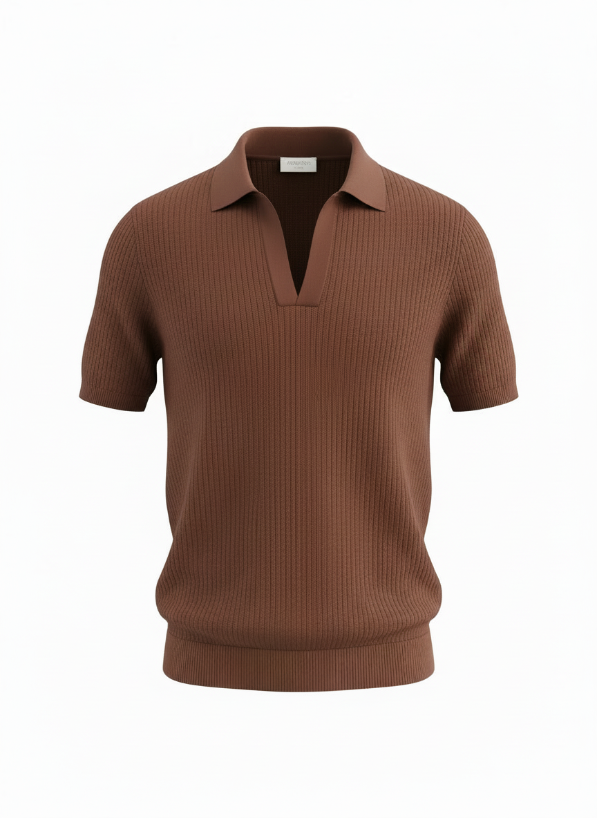 Polo marrone rigata Ammond