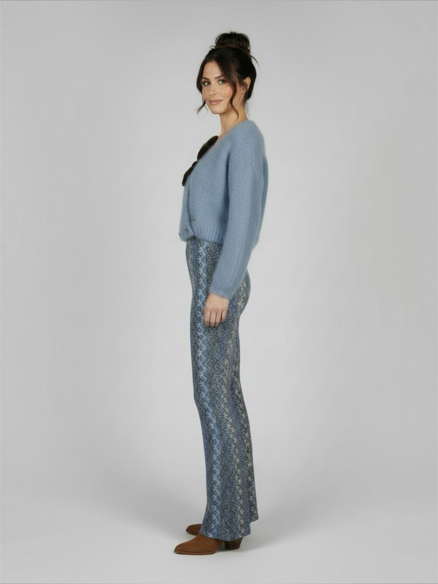 Panta flare azzurro chevron Pho Firenze