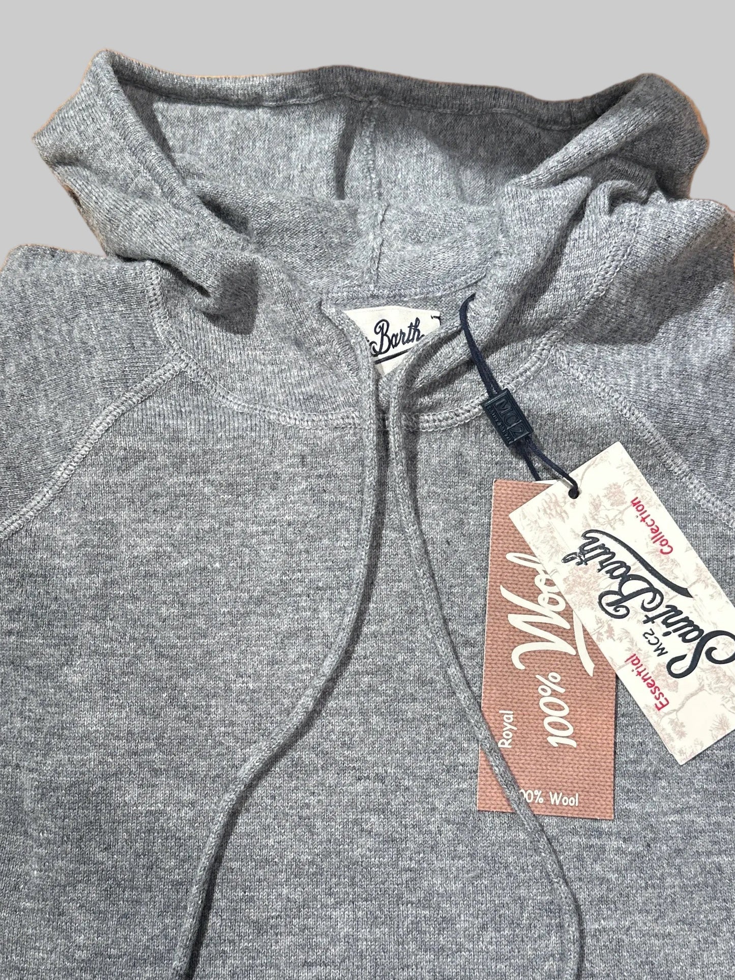 Maglione con cappuccio in lana grigio Saint Barth