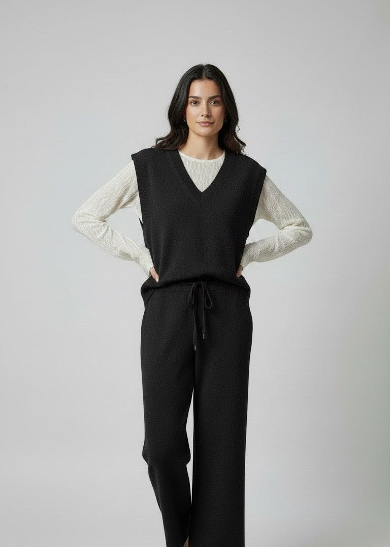 Gilet in maglia over nero