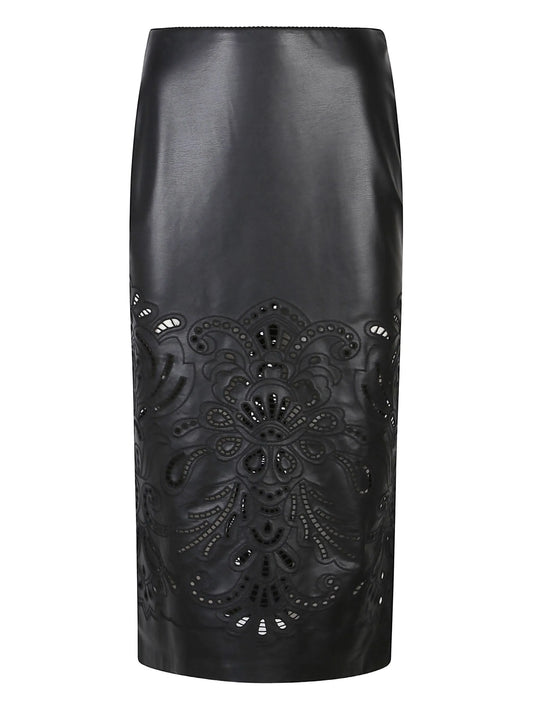 Gonna eco pelle ricamata Ermanno Firenze