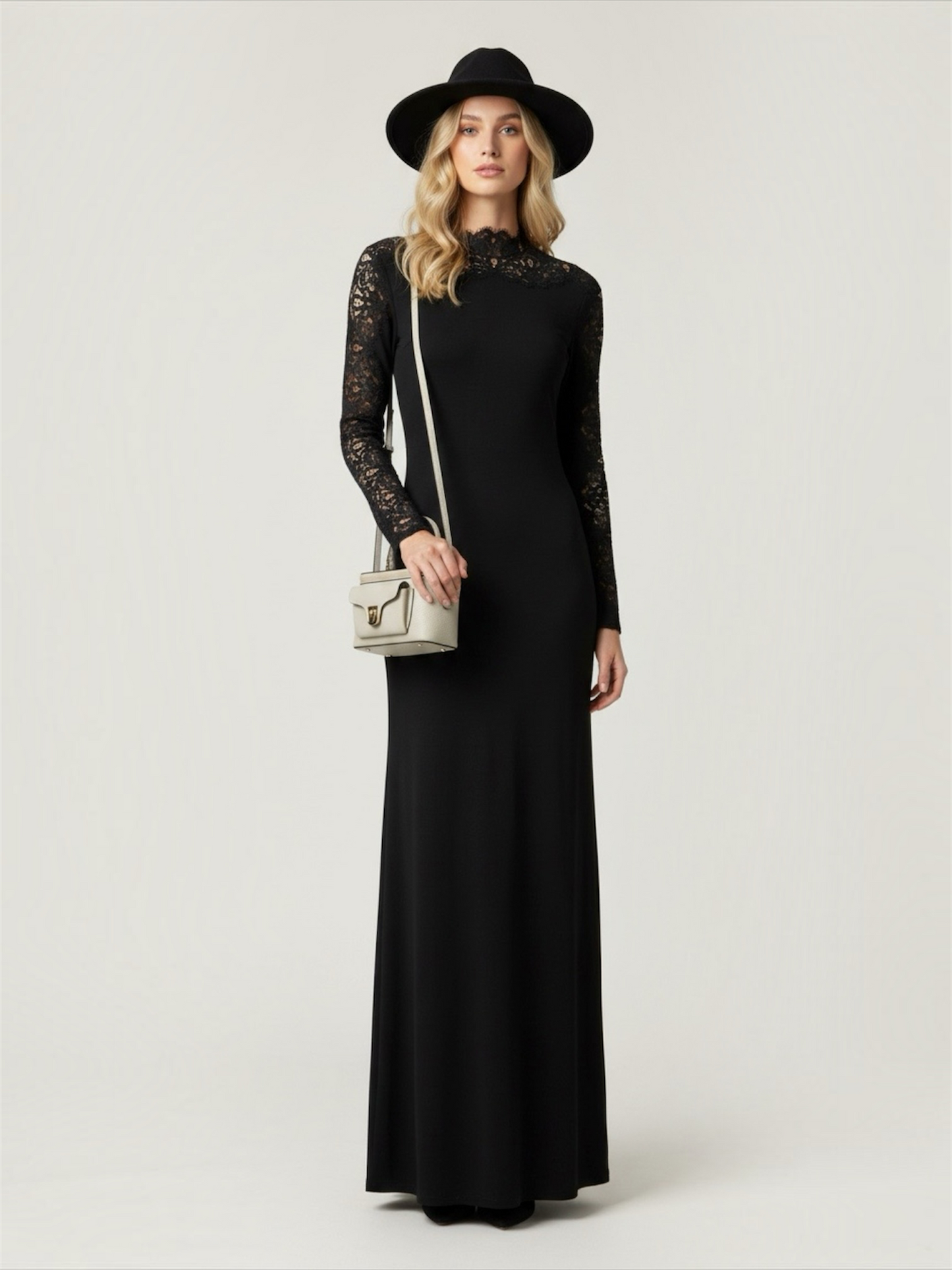 Abito lungo jersey e pizzo Ermanno Scervino
