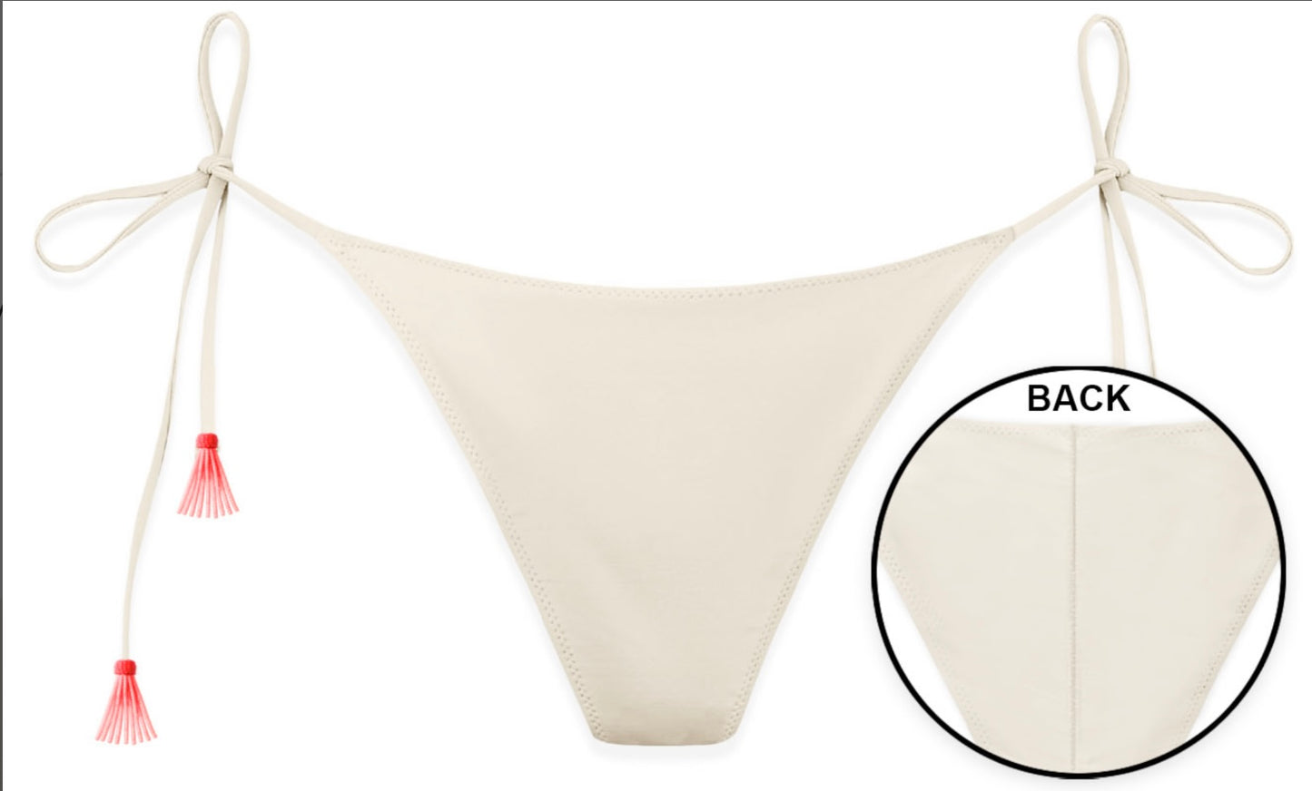 Bikini brassiere avorio con perline corallo Saint Barth